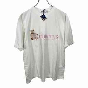 新品　Vintage BURBERRY ヴィンテージ　バーバリー　レディース　ホワイト　刺繍　半袖 Tシャツ トップス