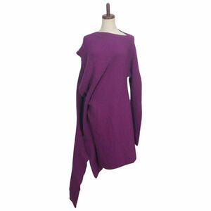  beautiful goods ISSEY MIYAKE Issey Miyake lady's purple deformation knitted One-piece 