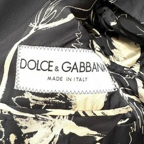 ドルチェ&ガッバーナ テーラードジャケット ブレザー 金花柄 フラワー 銀ボタン ブラック 48 Lの画像6