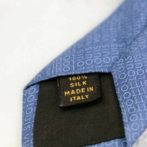 ルイ・ヴィトン シルク ロゴ 総柄 格子柄 イタリア製 ブランド ネクタイ メンズ ブル－ LOUIS VUITTONの画像5