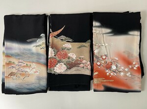 IROHA◆留袖 3点まとめ売り◇【ta0162】◆黒留袖 リメイク 【中古】