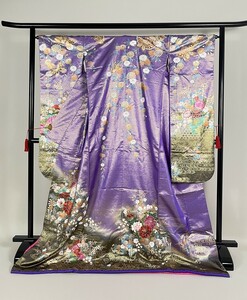 IROHA* discount long-sleeved kimono *[ta1187] large long-sleeved kimono . under wedding Japanese clothes * wedding [ used ][ purple series ]