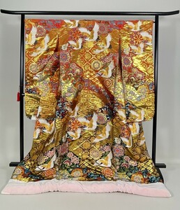 IROHA* colorful wedding kimono *[ta0910] Japanese clothes wedding wedding [ used ][ Gold ]