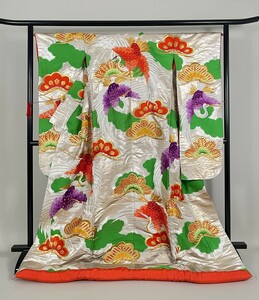 IROHA* colorful wedding kimono *[ta0435] Japanese clothes wedding wedding [ crane . pine ..][ used ]