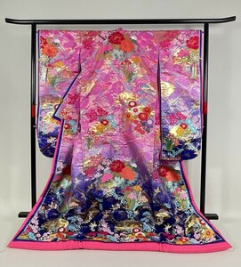 IROHA* colorful wedding kimono *[ta0364] Japanese clothes wedding wedding [. -ply piling ] pink [ used ]