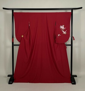 IROHA◆二尺袖◇【ta0246】卒業式◆ポリエステル【中古】【赤】刺繍