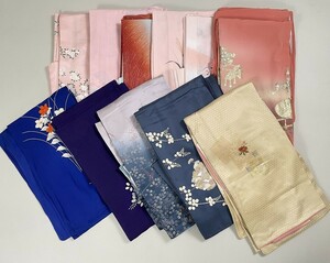 IROHA* kimono set sale * together 11 sheets [ta0532]* visit wear color tomesode [ goods with special circumstances ] remake material 
