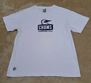 ★チャムス CHUMS　半袖 Tシャツ　Lサイズ　白　ブービーバード　チャムスロゴ　美品！　