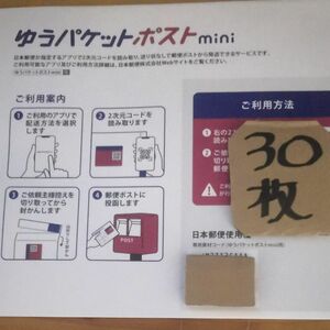 ゆうパケットポストmini　専用封筒　30枚　折り曲げないで発送させて頂きます