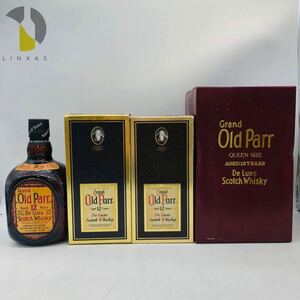 1円〜【未開栓】Grand Old Parr グランド オールドパー 12年 デラックススコッチウイスキー750-937.5ml 4本セット まとめ売り 箱付 WH49915