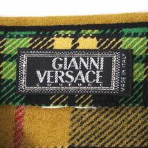 4-ZD063 ジャンニ ヴェルサーチ GIANNI VERSACE チェック柄 金ボタン シャツ 40 レディース_画像7