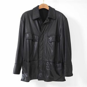 4-SE006 Loewe LOEWE leather coat hanger attaching black 52 men's 