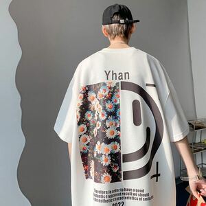 メンズ tシャツ ティーシャツ 韓国風 五分丈袖 丸首 大きいサイズ ゆったり 英文字 夏 メンズファッション プリントJUAS029(3色S-3XL)