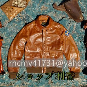 メンズ 革ジャン TYPE A-2 最上級 馬革 フライトジャケット レザージャケット ライダース 本革 オイルレザー S~5XL