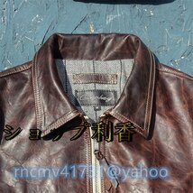 高級品■メンズ 革ジャン フライトジャケット 最上級 馬革 レザージャケット ライダース 本革 S~5XL_画像3