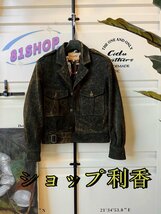 味わい深い経年変化を楽しめる 柿渋染めによるヴィンテージ加工 1940ｓB-14復刻デザインミリタリーショートジャケット_画像1