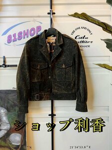 味わい深い経年変化を楽しめる 柿渋染めによるヴィンテージ加工 1940ｓB-14復刻デザインミリタリーショートジャケット