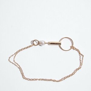 C2409P　▼Hirotaka ヒロタカ▼　Mosquito Pearl Bracelet K10 ゴールド アコヤパール 2連 チェーンブレスレット rb mks