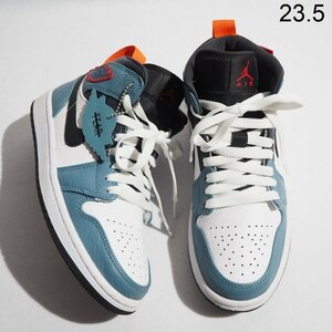 M9747P *NIKE Nike × FACETASMfasetazm* Air Jordan 1 Mid воздушный Jordan 1 White/Navy CU2802-100 спортивные туфли US5/23.5cm rb