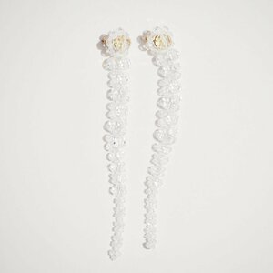 M9688P VSimone Rochasimo- Nero car V 23SS clear beads long Drop earrings / long earrings rb