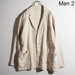 M8206P　▼COMOLI コモリ▼　Linen 1938 Jacket リネン ワークジャケット ナチュラル 2/M オーバーサイズ ホワイト M01-01012 春夏 rb mks