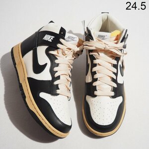 P0063P ●NIKE ナイキ● 新品 22AW DZ4732 W DUNK HIGH SE ダンク ハイカット スニーカー ブラック ホワイト 7.5/24.5cm rb