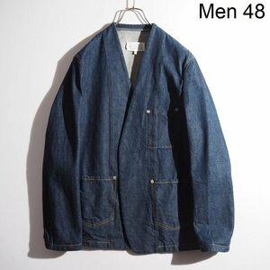 M9953P　▼Maison Margiela メゾンマルジェラ 10▼　18AW ノーカラー デニムジャケット インディゴブルー 48 シーズンレス rb mks