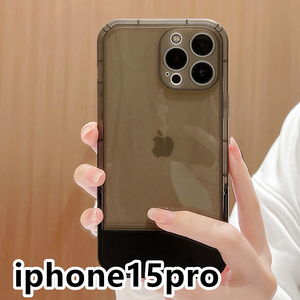 iphone15proケース カーバー TPU 　スタンド付き　ブラック　軽量 ケース 耐衝撃 6