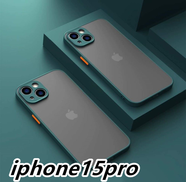 iphone15proケース カーバー TPU 可愛い　お洒落　韓国　マット　緑　軽量 ケース 耐衝撃 高品質506