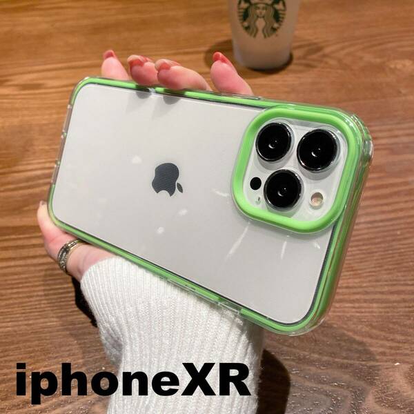 iphoneXRケース カーバー TPU 可愛い　お洒落　韓国　緑　グリーン　軽量 ケース 耐衝撃707