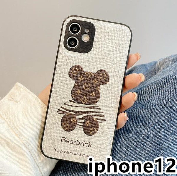 iphone12ケース カーバー TPU 可愛い 熊　お洒落　韓国　　軽量 ケース 耐衝撃 高品質 ホワイト95