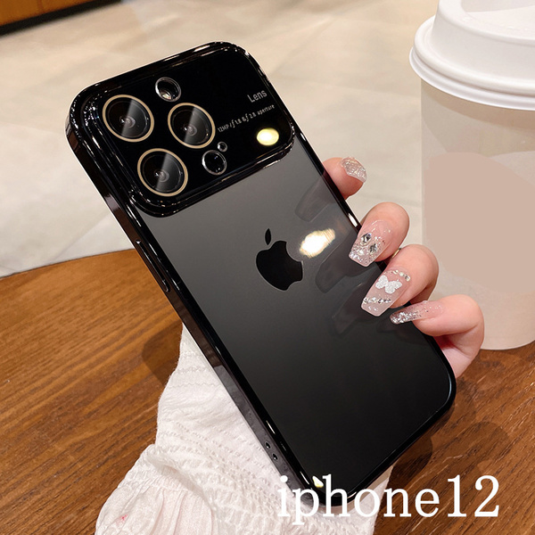 iphone12ケース カーバー TPU 可愛い　お洒落　 指紋防止 軽量 ケース 耐衝撃 ブラック1