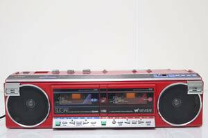 TOSHIBA Toshiba SUGARshuga- stereo radio cassette recorder RT-SW7 Showa Retro red double radio-cassette 