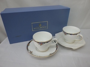 WEDGWOOD BONE CHINA カップ＆ソーサー コーヒーカップ ペア 2客 未使用品 240521