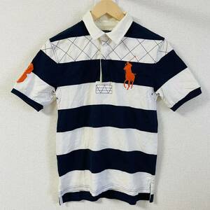 PolobyRalphLauren ラルフローレン　ポロシャツ　半袖　ボーダー BIGポニー　古着　メンズ　L