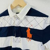 PolobyRalphLauren ラルフローレン　ポロシャツ　半袖　ボーダー BIGポニー　古着　メンズ　L_画像4