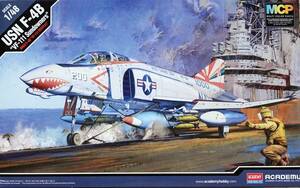 ACADEMY red temi-1/48 Phantom Ⅱ F-4B VF-111 Sundowners parts loss less, box little pain, decal OK