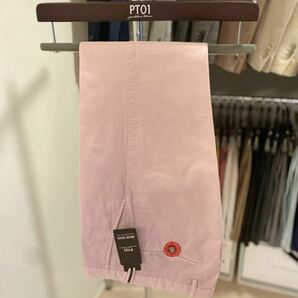 春夏 極美品★PT torino 01 05 楽々ストレッチリネン混紡コットンパンツ ピンクsuper slim fit size 46★LARDINI TAGLIATOLE好きにも 44 48の画像1