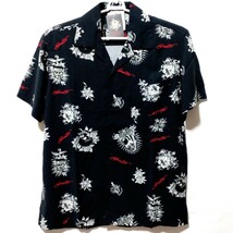 特価/未使用【サイズ=M】 Ed Hardy/エド ハーディ/メンズ/半袖/アロハシャツ/胸囲=88～96cm/black_画像1