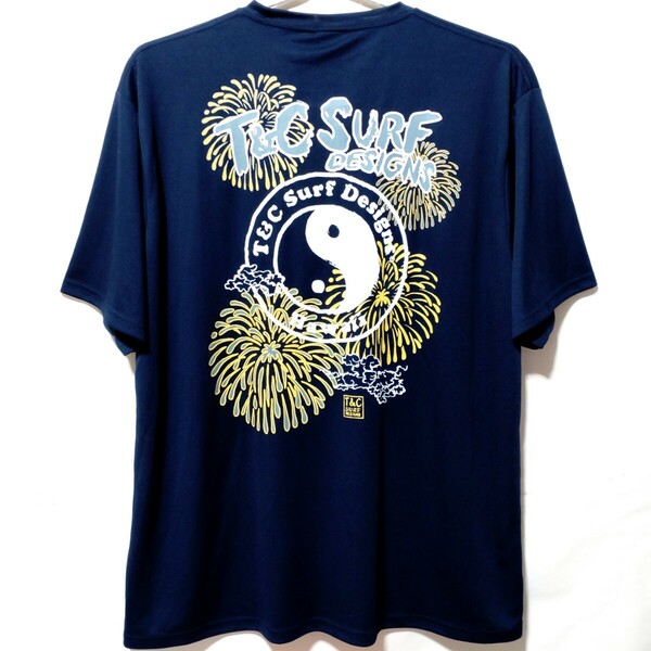 特価/未使用【サイズ=5L(4XL)】T&C surf Designs Hawaii/タウン&カントリー/メンズ/半袖/ドライTシャツ/吸汗速乾/胸囲=116～124cm/navy