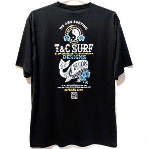 特価/未使用【サイズ=4L(3XL)】T&C surf Designs Hawaii/タウン&カントリー/メンズ/半袖/ドライTシャツ/吸汗速乾/胸囲=110～118cm/black