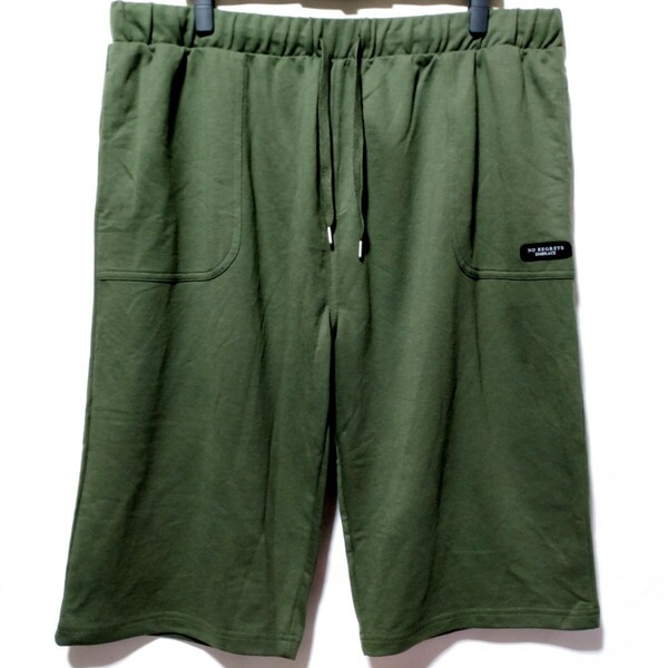 特価/未使用【サイズ=4L(3XL)】ノーブランド/メンズ/スウェット/ハーフパンツ/胴囲=104～114cm/khaki