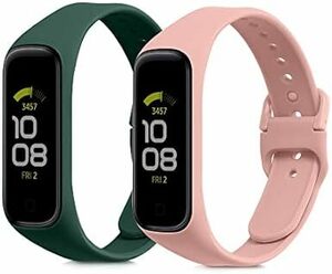 2x 交換ベルト 対応: Samsung Galaxy Fit 2 バンド - シリコンバンド ソフト TPU 耐久性 黒色/ダー