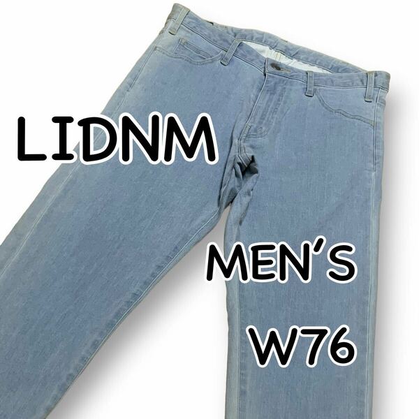LIDNM リドム スキニー ストレッチ W27 ウエスト76cm Sサイズ used加工 メンズ ジーンズ デニム M2127
