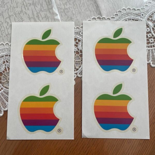 【最終値下げ】Apple アップル 旧ロゴ レインボー ステッカー2枚　※iPhoneステッカー2枚お付けします（画像3枚目）
