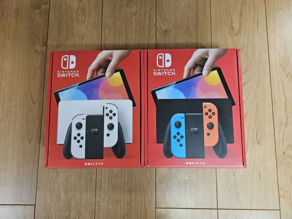 [2台･新品] Nintendo Switch 有機ELモデル ネオンブルー ネオンレッド + ホワイト