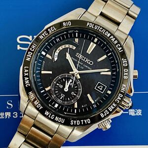 SEIKO ◇ ブライツ ワールドタイム 電波ソーラー 8B54 ◇ SAGA119 セラミックベゼル　美品