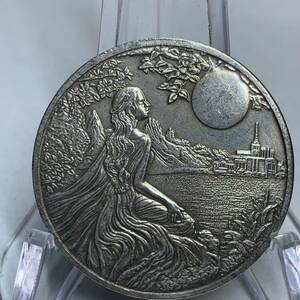 WX1474流浪幣 望月の女 天眼 鷹紋 外国硬貨 貿易銀 海外古銭 コレクションコイン 貨幣 重さ約21g