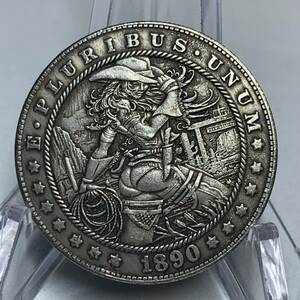 WX1487流浪幣 カウガール 天眼 鷹紋 外国硬貨 貿易銀 海外古銭 コレクションコイン 貨幣 重さ約24g