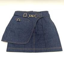 フェンディ 2way デニムスカート スカートカバー付き（着脱可能）ポケットあり F金具 ブルー 38サイズ コットン100％_画像3